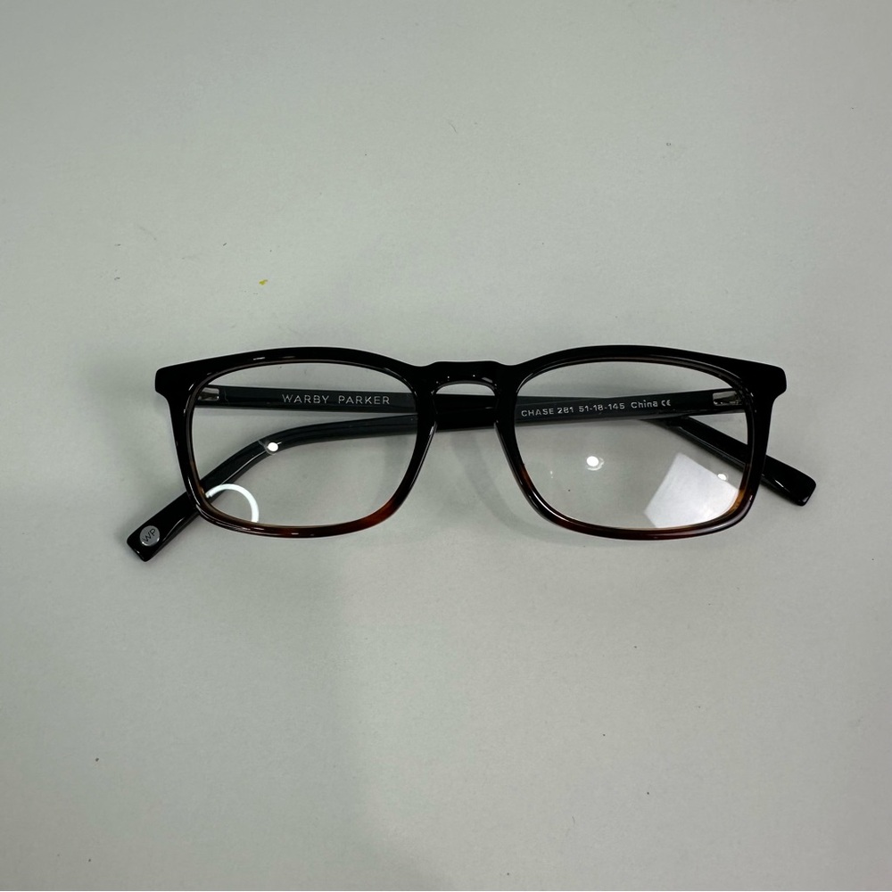Warby Parker Chase 281 Eyeglasses Black Tortoise Rectangular Frames 51-18-145